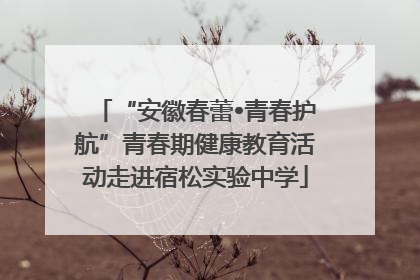 “安徽春蕾•青春护航”青春期健康教育活动走进宿松实验中学